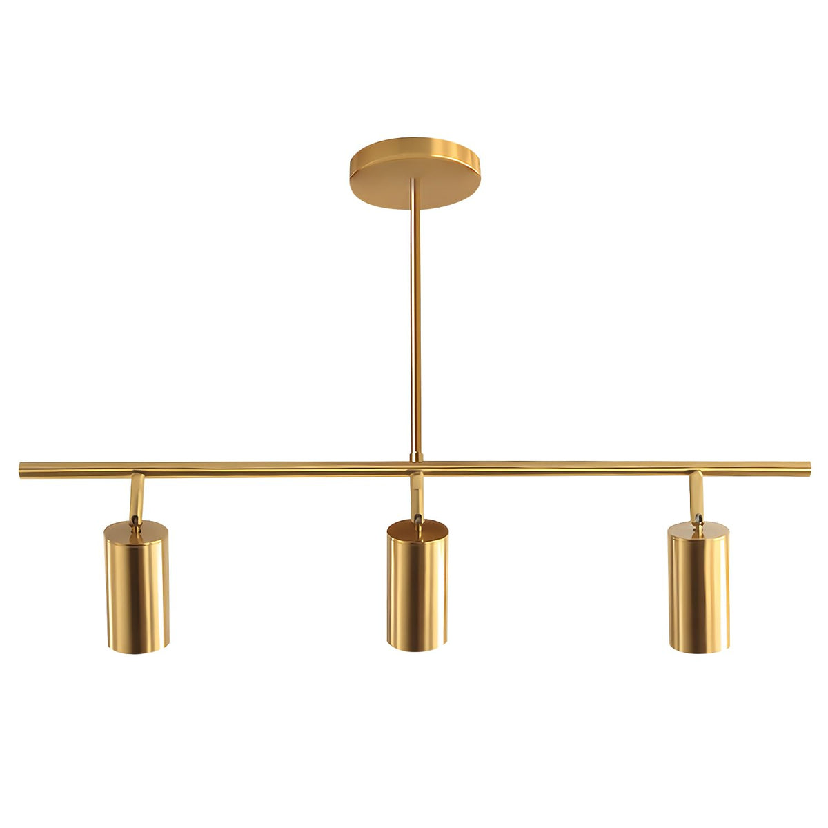 Lighting Linear Pendant Light Ceiling Track Spotlight Gold 3-Light with Rods Adjustable Hanging Lighting Fixture
