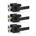 3 Pack Privacy Door Handles Matte Black Door Knob Interior Door Levers Bathroom, Modern Door Handles for Right and
