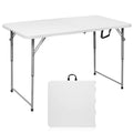 Folding Table 4 Foot, Portable Heavy Duty Plastic Utility Table, White