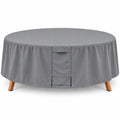 Round Patio Furniture Cover Waterproof, Outdoor Round Table and Chair Set Cover with Air Vents - 60" Diameter x 23"H
