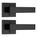 Pack of 2 Door Lever Dummy Lever Door Handle for Closets French Doors,Square Dummy Door Lever,Non-Turning Single Side