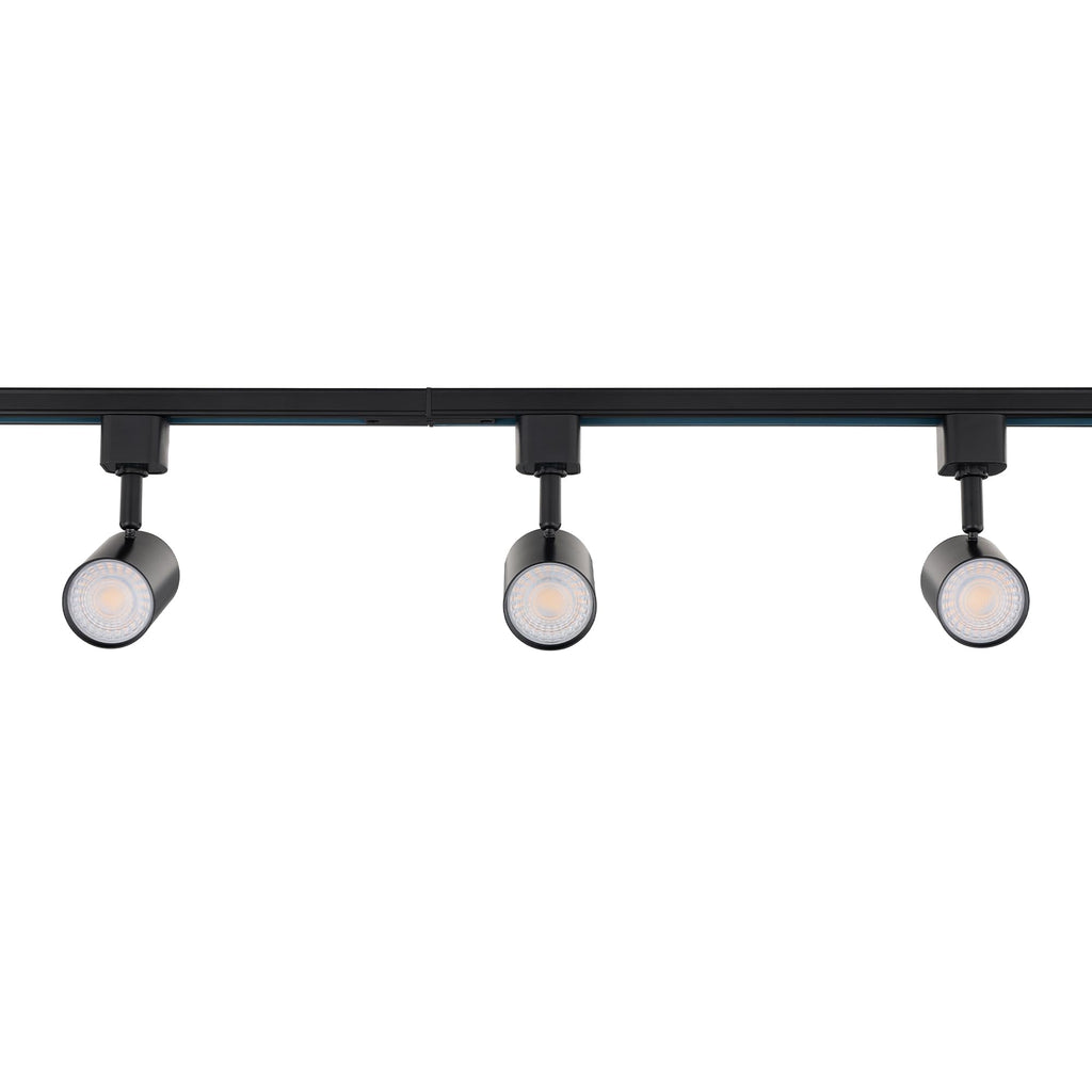 Amped Collection 3-Light 48in Field Cuttable LED Track Lighting Kit with 3 LED 3000K Warm White Track Heads, 4ft