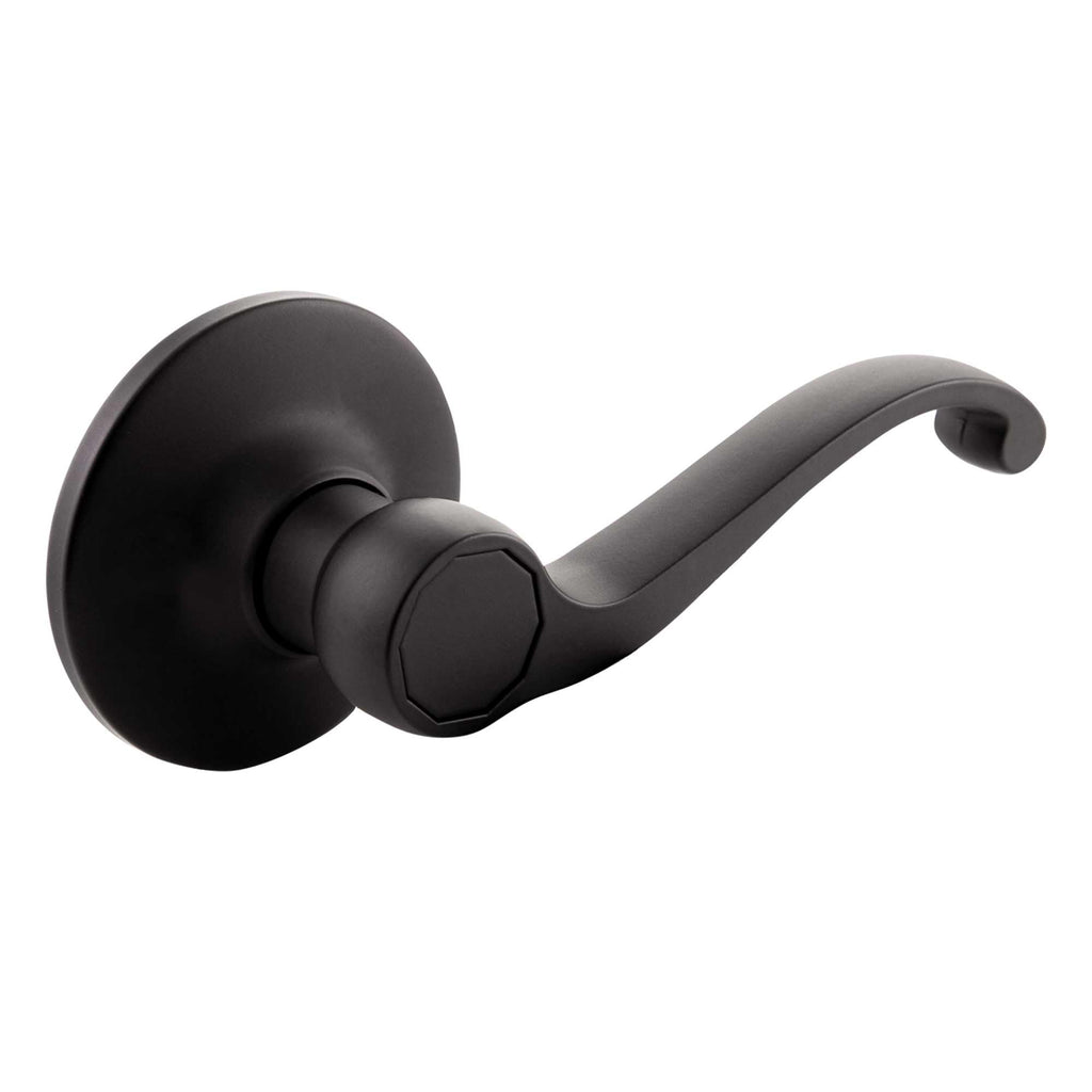 Scroll Passage Door Lever, Matte Black