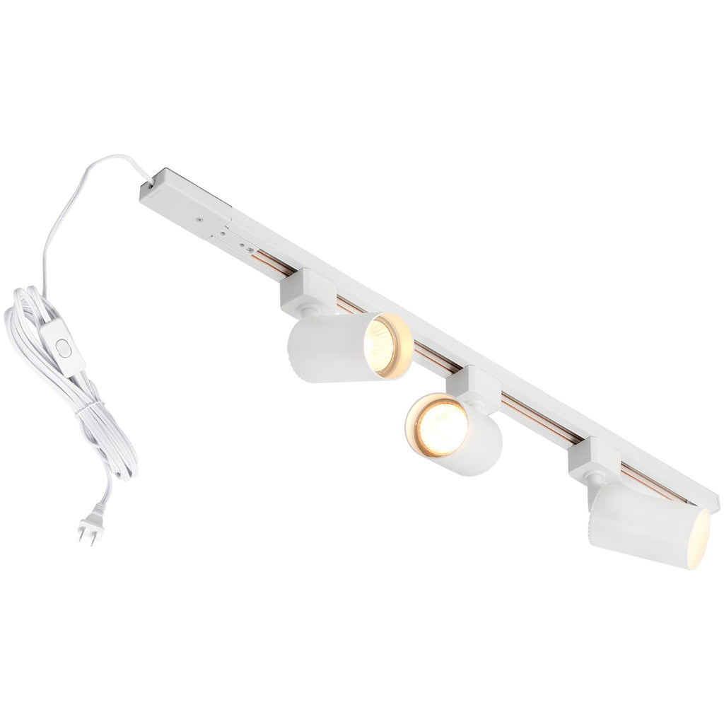 Plug in Track Lighting with Power Cord, 3-Light GU10 Track Lighting Kit with Track Rail, Modern Kitchen LED Track