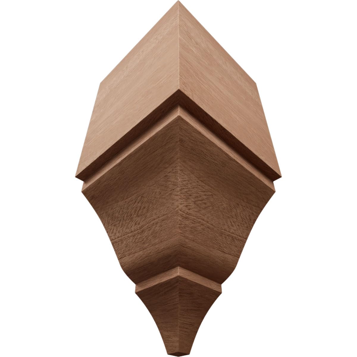 3 5/8"W x 3 5/8"P x 7 1/2"H Solid Hardwood Stain Grade Universal Inside Crown Moulding Block for Profiles