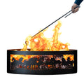 Mustangs Unpainted 12 in. Tall 37 in. Diameter Outdoor Fire Ring with Fire Poker - 37 x 37 x 12 in.