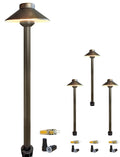 Brass Low Voltage Pathway Lights 4-Pack with 3W LED G4 Bulb (602B)