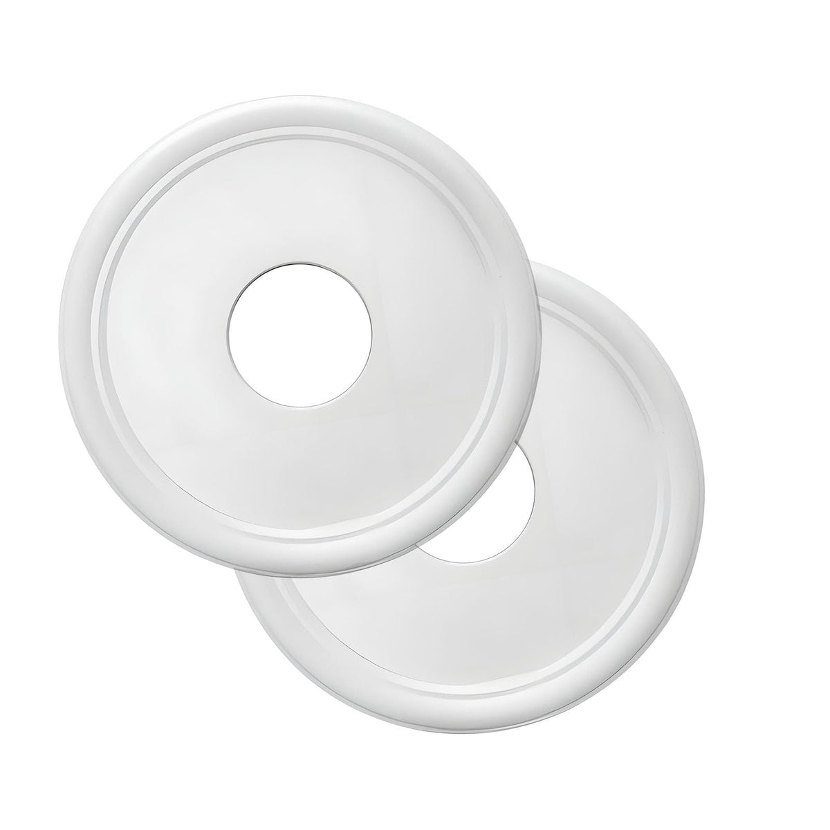 Ceiling Medallion, 2 Pieces Molded PU Light Cover Plate, Hole Cover for Light Fixtures and Ceiling Fans, White, 13"