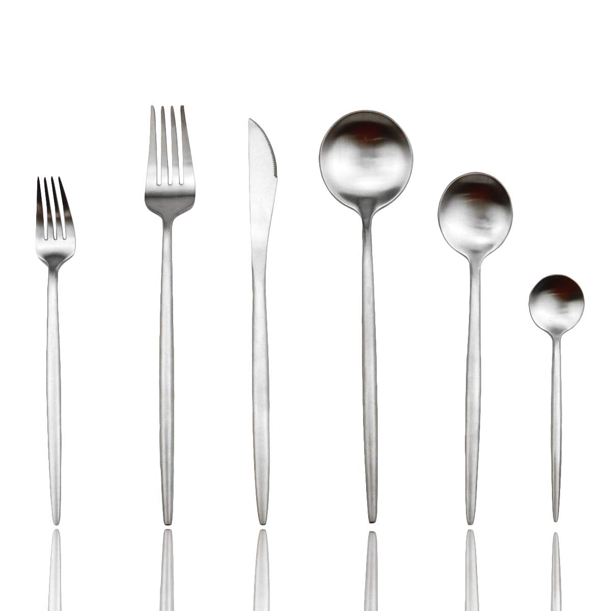Luxury Flatware, Silverware Sets, 24-pieces Elegant Cute 18/10 Stainless Steel Silverware Set for Eating Home Kitchen
