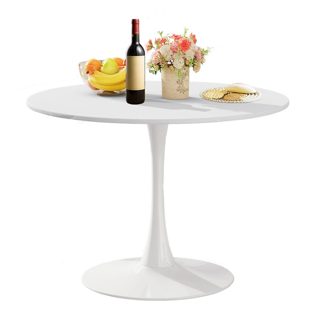 Inspired Saarinen Style White Tulip Table Round Dining Table 42", MDF and Metal Frame Large Round Kitchen Table, Can be Used Cafe Coffee and