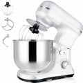 Stand Mixer 5-QT, 6+P Speed Tilt-Head Food Mixer 300W Dough Mixer with Stainless Steel Bowl,Dough Hook,Flat