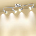 Track Lighting Kit, 4 Head Foldable Ceiling Spot Light with GU10 Socket Hallyway Bedroom Fixture Directional Accent