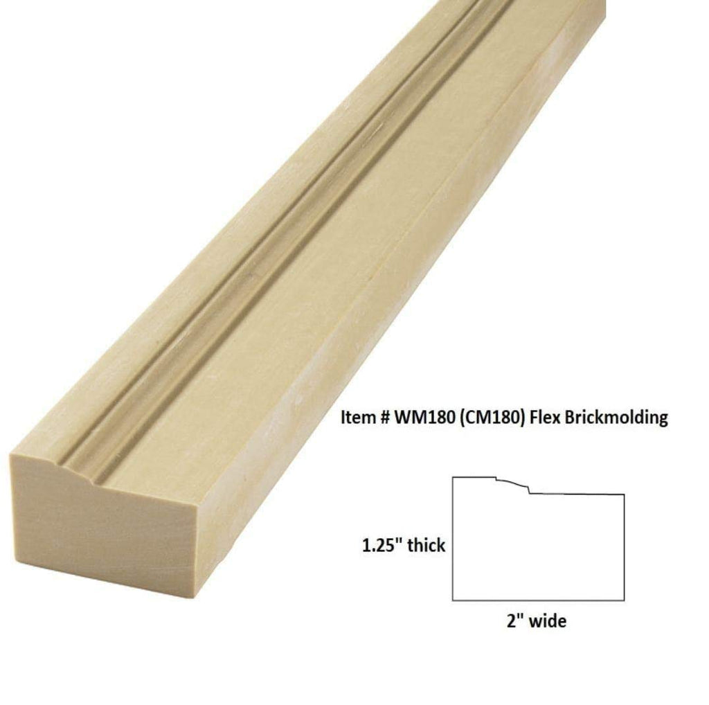 180: Flexible Brick Molding: 1.25" Thick x 2" Wide - PRE Curved to fit Half Round Arches 67" Diameter up to 84"