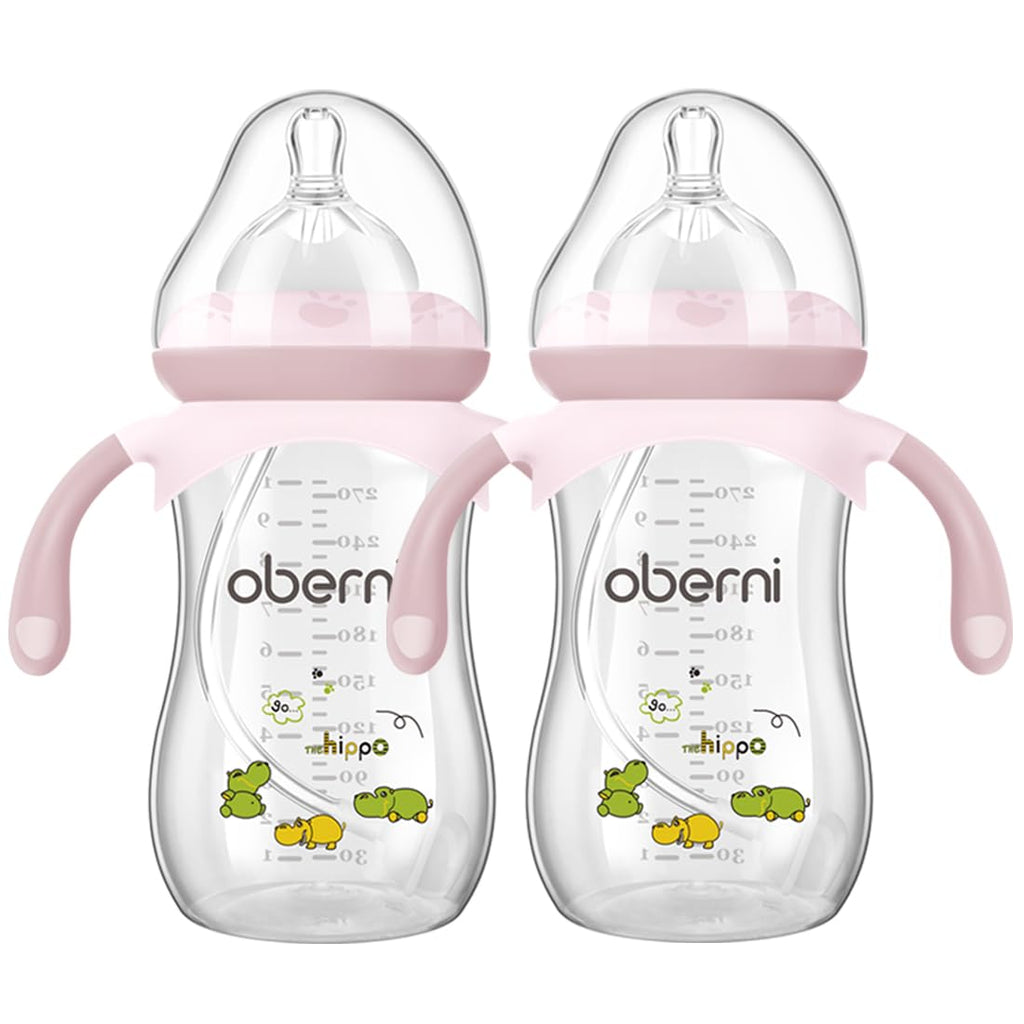Baby Bottles, Weighted Straw Toddler Milk Bottles with Non-Slip Handle, Size + Variable Fast Flow, 12+ Months