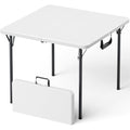 Folding Table, 36 Inch Square Foldable Card Table with Carrying Handle, Heavy Duty Fold-in-Half Portable Table No