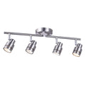 4 Light Modern Track Lighting Kit Flexibly Adjustable Bar with Multi-Directional Brushed Nickel Ceiling Spotlight