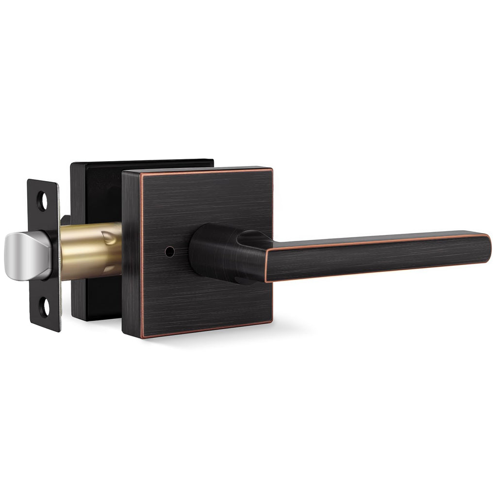 Oil Rubbed Bronze Door Handle Interior, Privacy Bedroom- 1 Pack