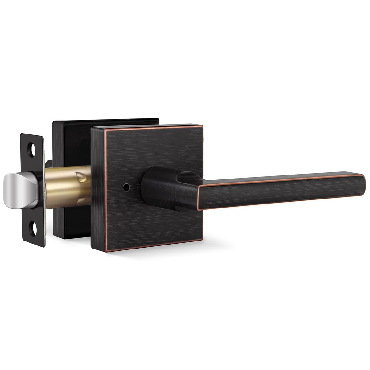 Oil Rubbed Bronze Door Handle Interior, Privacy Bedroom- 1 Pack
