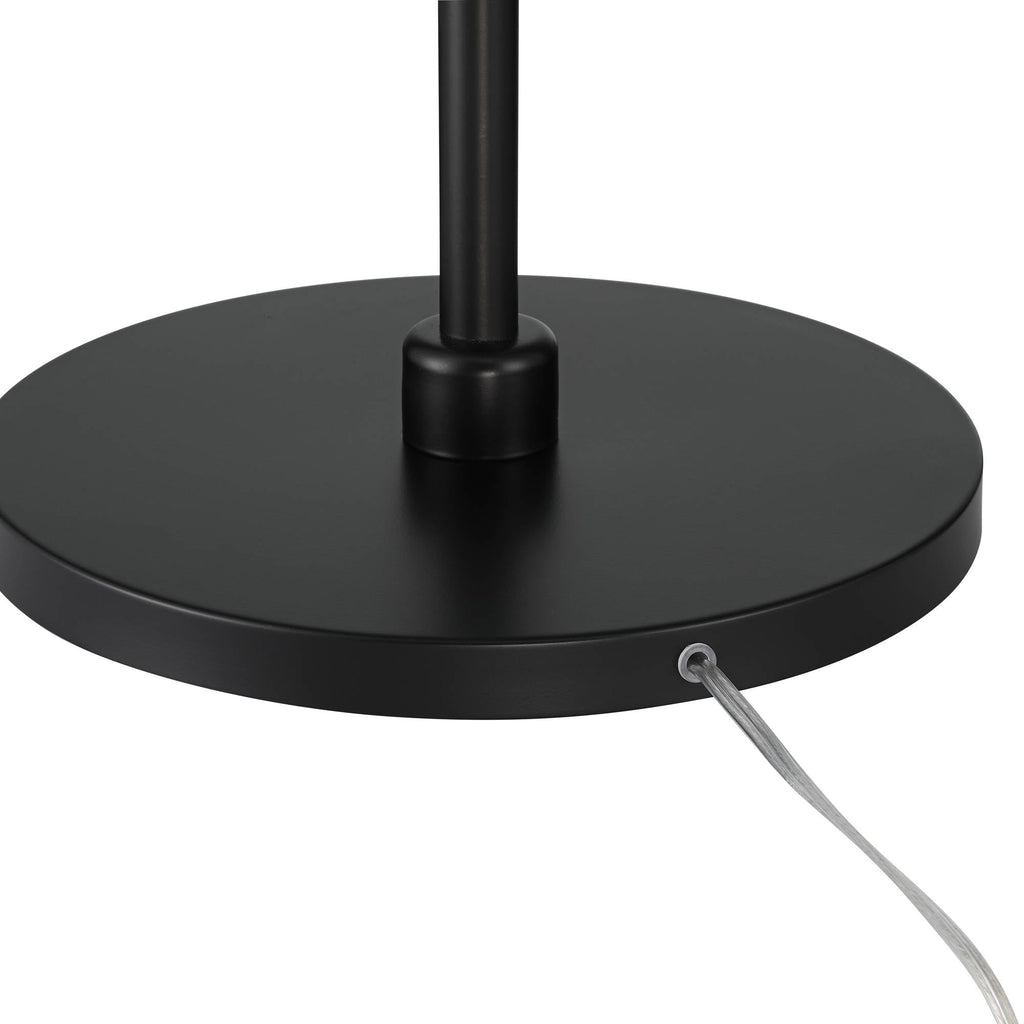 Inspired Arco Style Serra 64" Tall Black Chairside Arc Offset Arm Floor Lamp