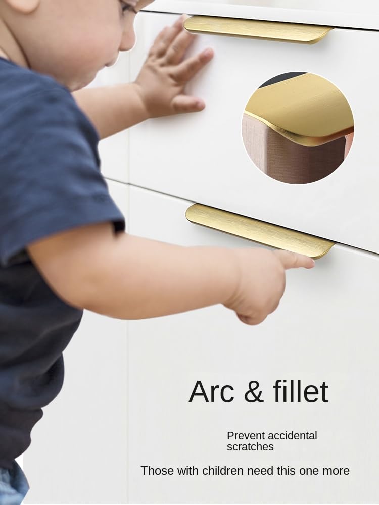 4 Pack Finger Pulls for Cabinets Finger Handles Drawer Edge Tab Pull, Modern Dresser Long Concealed Handles Kitchen