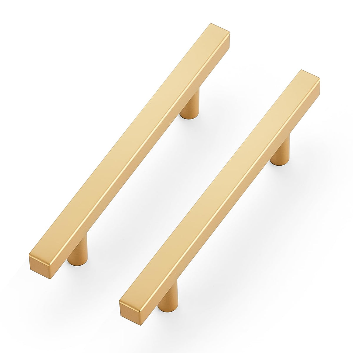 Champagne Gold Handles Square Cabinet Hardware 4 Inch 10 Pack