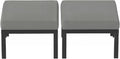 Metal Outdoor Ottoman, 2-Piece Aluminum Footstool w/Removable Cushion, Multipurpose Footrest Stool Additional
