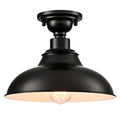 12-Inch Farmhouse Semi Flush Mount Ceiling Light Black