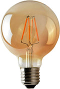 Dimmable G95 E26 LED Edison Style Light Bulbs 4W, G95 Edison Screw Decorative Filament Bulbs Amber Globe Glass Warm