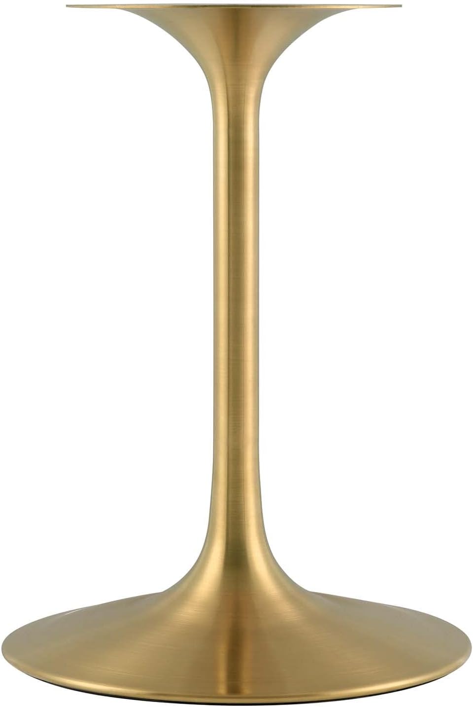 Inspired Saarinen Style Tulip Round Pedestal Dining Table — Gold Base / White Top, 28″ Round