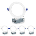 4 Pack 6 Inch 5CCT LED Recessed Lighting, Canless Wafer Downlight