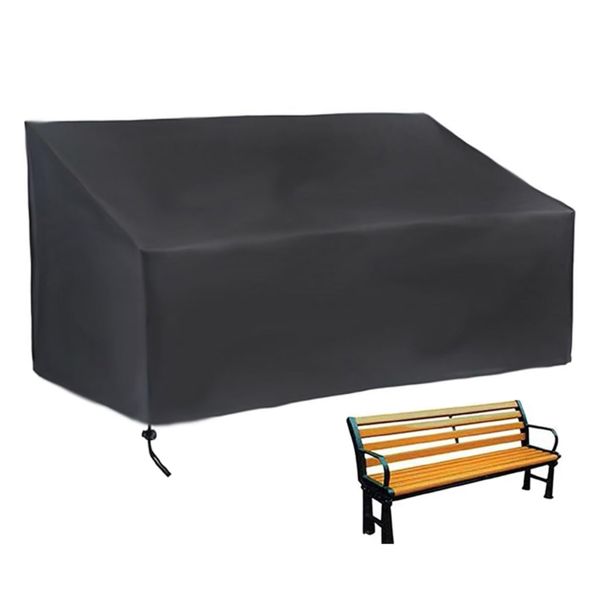 Outdoor Bench Cover, 210D Waterproof 4-Seater Patio Seat Cover Lounge Deep Chair Cover Furniture Cover Loveseat Cover