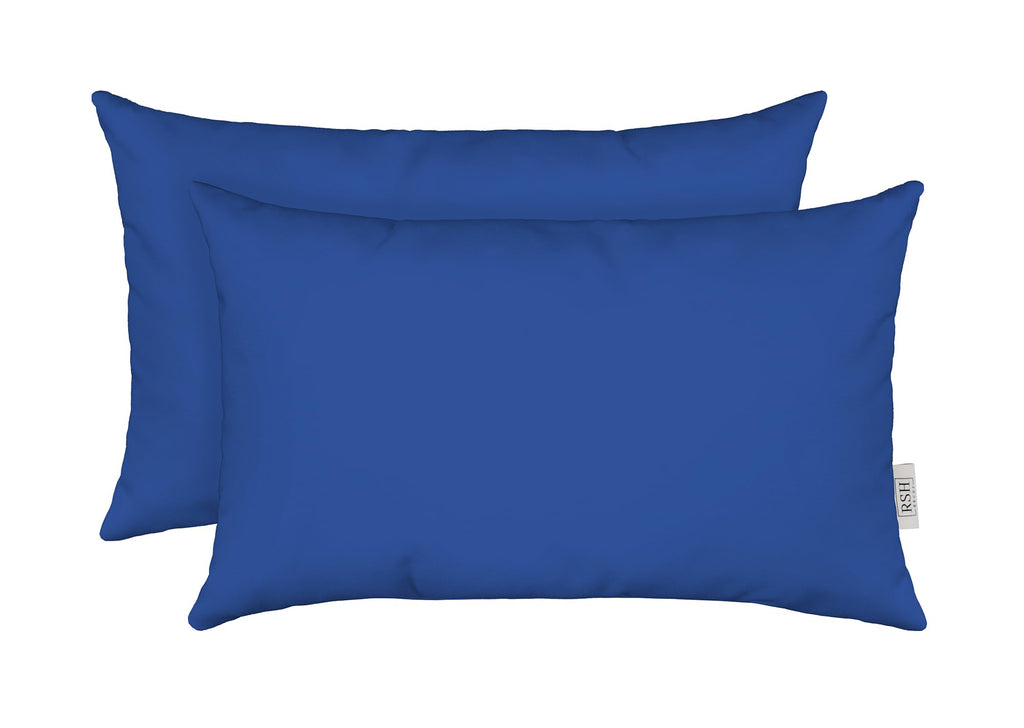 Lumbar Throw Pillows Set of 2 | 20" x 12" | All-Weather Spun Fabric | Water and Fade-Resistant | Outdoor Support