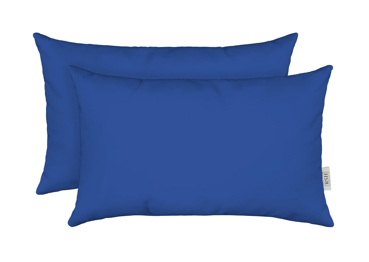 Lumbar Throw Pillows Set of 2 | 20" x 12" | All-Weather Spun Fabric | Water and Fade-Resistant | Outdoor Support
