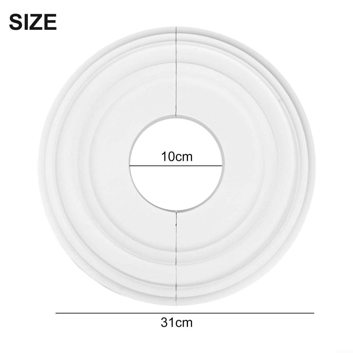12 Inch Round Ceiling Medallion PU Decorative Cover for Fan and Light