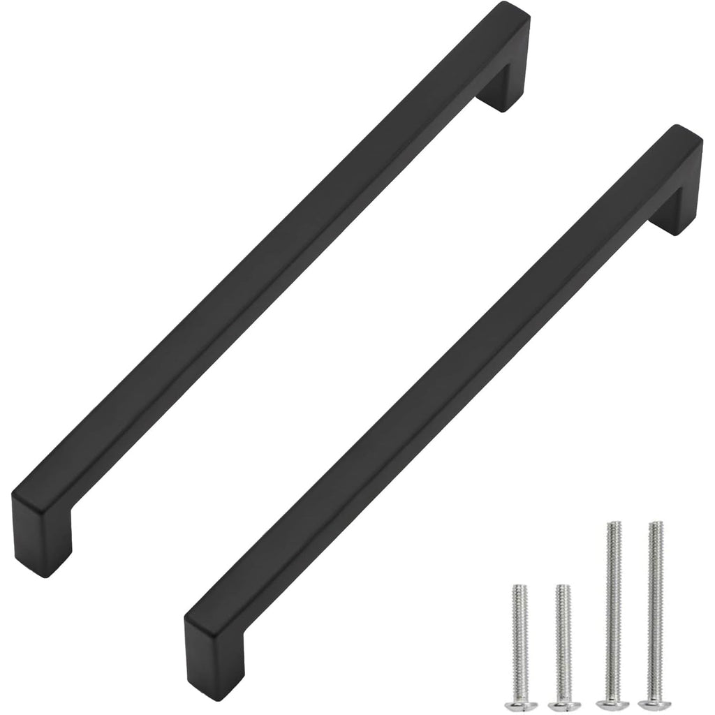 30 Pack 10 Inch Matte Black Cabinet Pulls, Square Drawer Handles