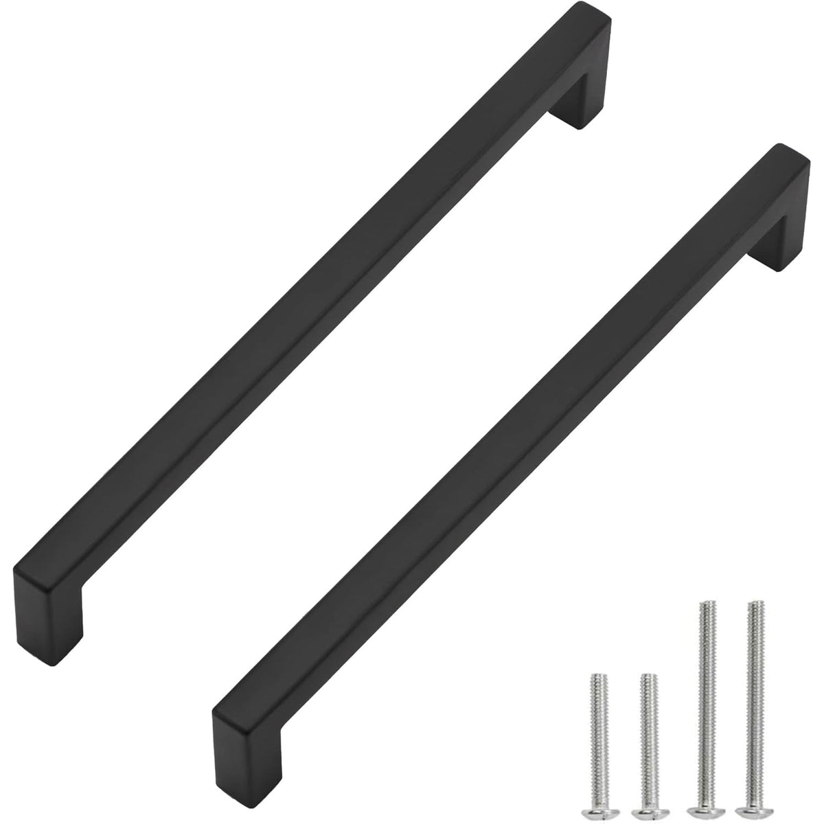 30 Pack 10 Inch Matte Black Cabinet Pulls, Square Drawer Handles