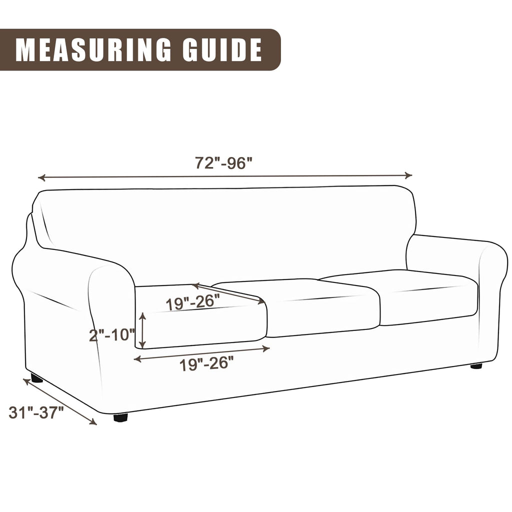 Stretch Sofa Cover Printed Couch Cover, Floral Pattern 4 Pieces Sofa Slipcover with 3 Separate Cushion Cover