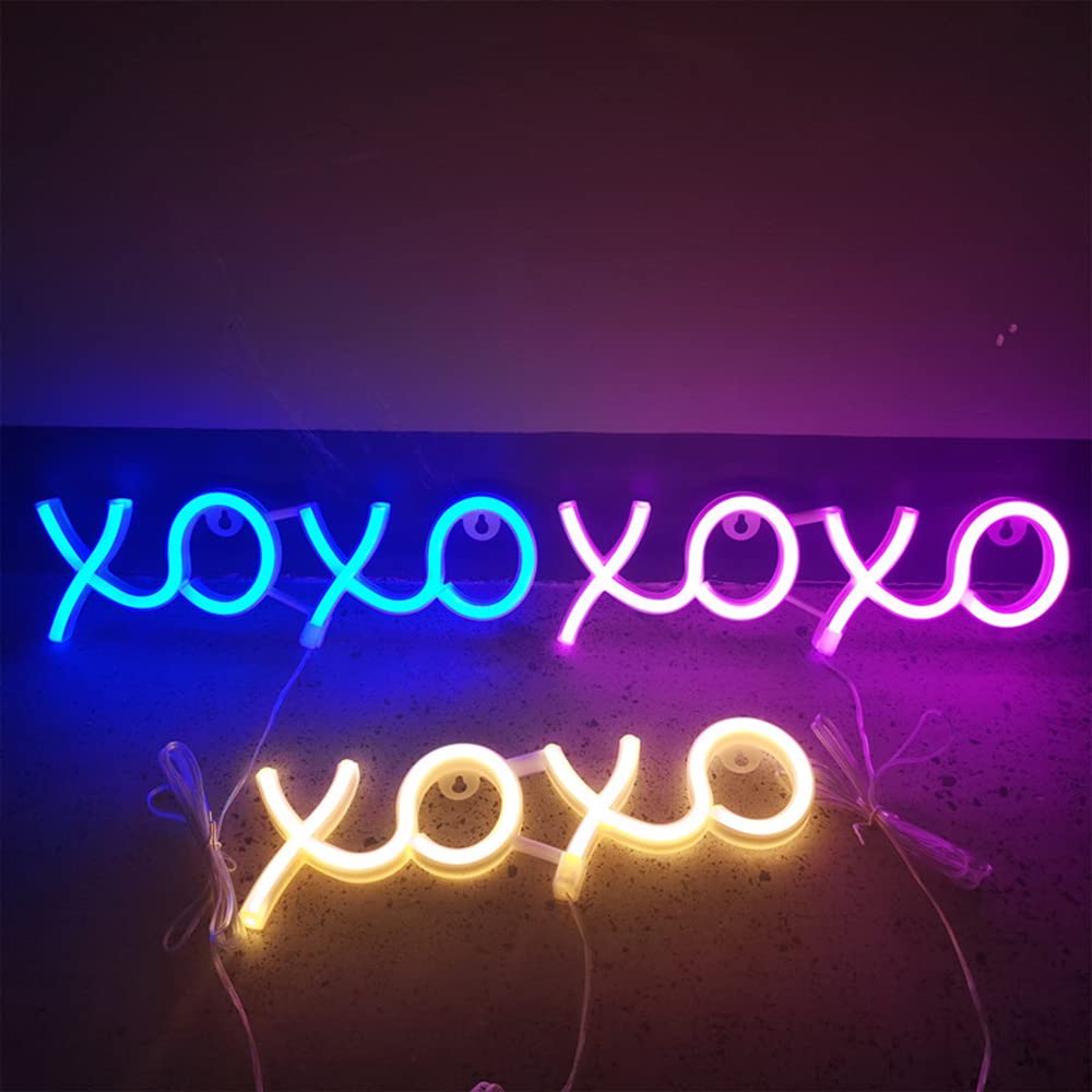Neon Light Sign LED XOXO Night Lights USB Operated Decorative Marquee Sign Bar Pub Store Club Garage Home Party Decor