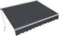 Patio Awning 10x8 Feet Sunshade Canopy with Half-Cassette for Manual Retractable Awnings, 4679 (Dark Grey)