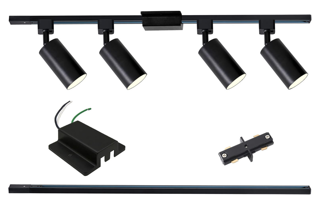 LED Track Lighting Kit with 3.3FT H Type Track Lighting Rails and Floating Canopy Connector, Modern Kitchen