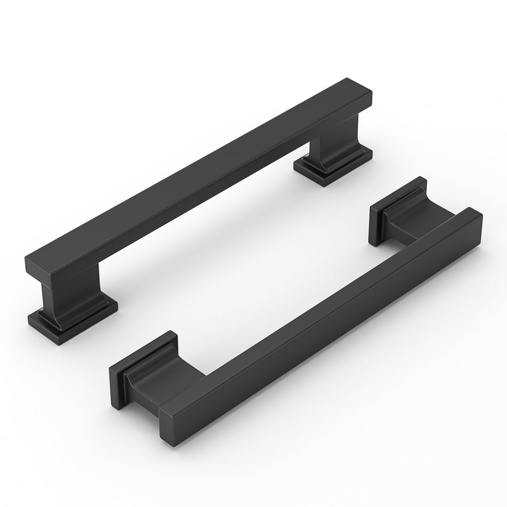 30 Pack 5 Inch Matte Black Cabinet Handles Solid Drawer Pulls