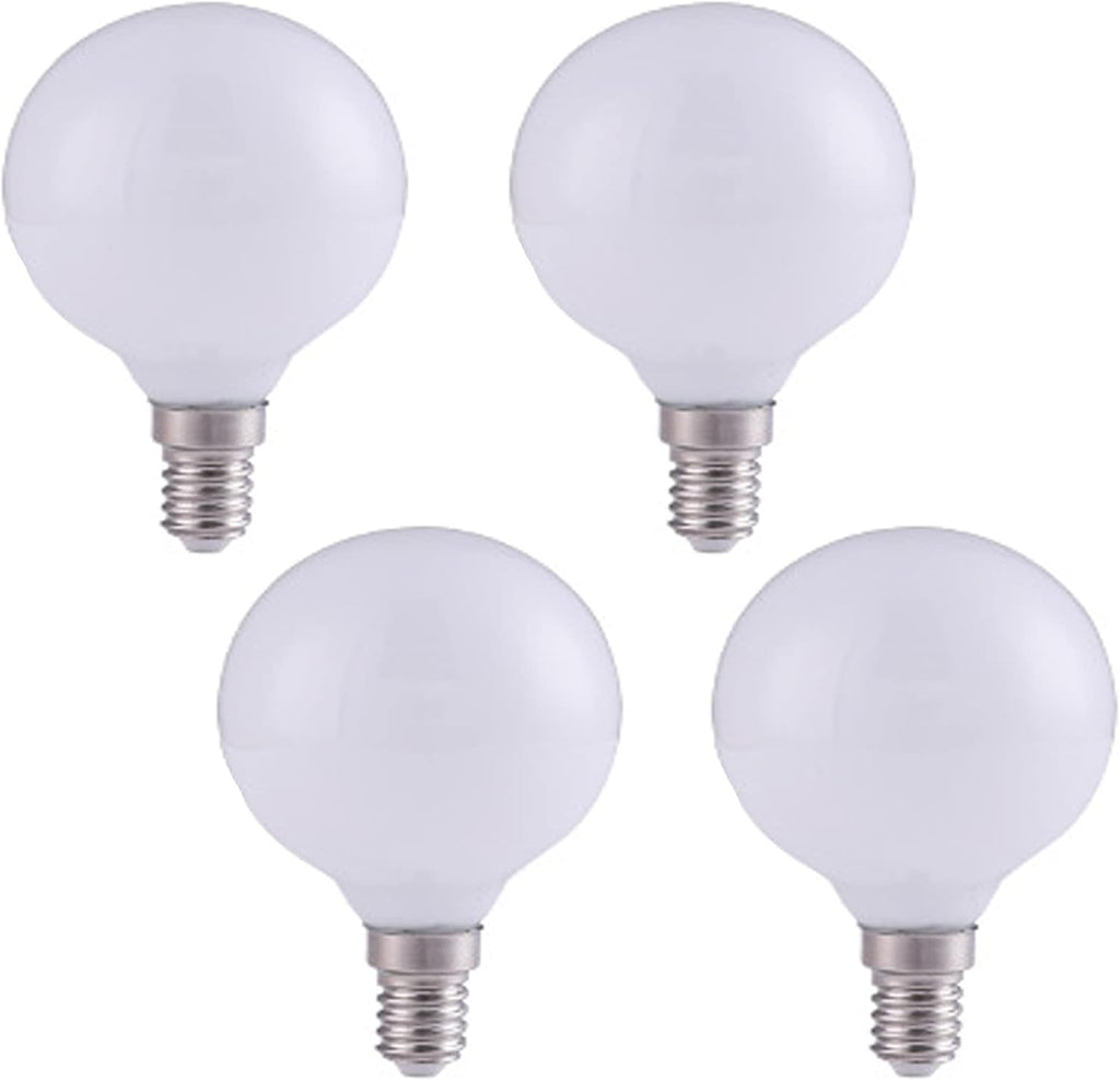 G25(G80) Globe LED Light Bulbs, E12 5W Vanity Edison Bulbs, Warm White 3000K,750LM, E12 Base, Milky Filament Bulbs