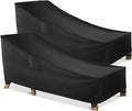 Patio Chaise Lounge Cover Waterproof, Heavy Duty Outdoor Lounge Chair Covers, Black Durable Patio Furniture Covers
