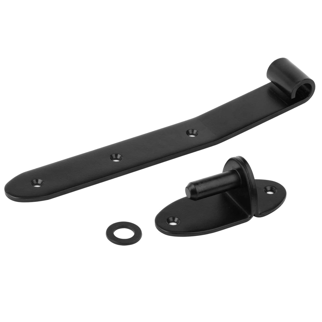 4 Pack 12" Black Strap Gate Hinge, Heavy Duty T Shape Lift Off Door Hinge