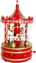 Wooden Classic Musical Carousel Music Box, Cute Christmas Decoration(B)