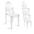 Ghost Chairs Set of 4, 15" Seat, Clear Armless Chairs