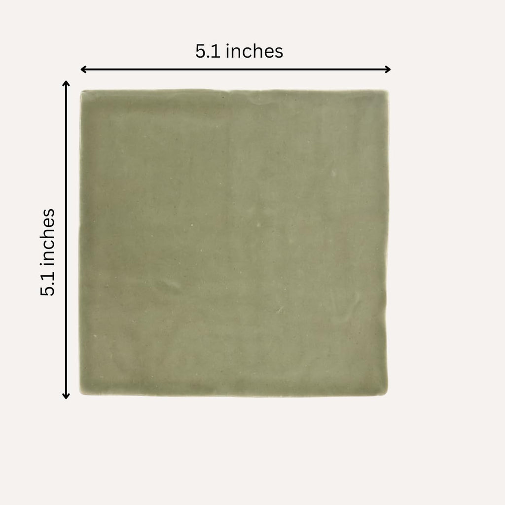 5x5 Inch Square Ceramic Subway Wall Tile Handmade Look Glossy Finish, Backsplash, Shower, Fireplace (Box of 30 pcs