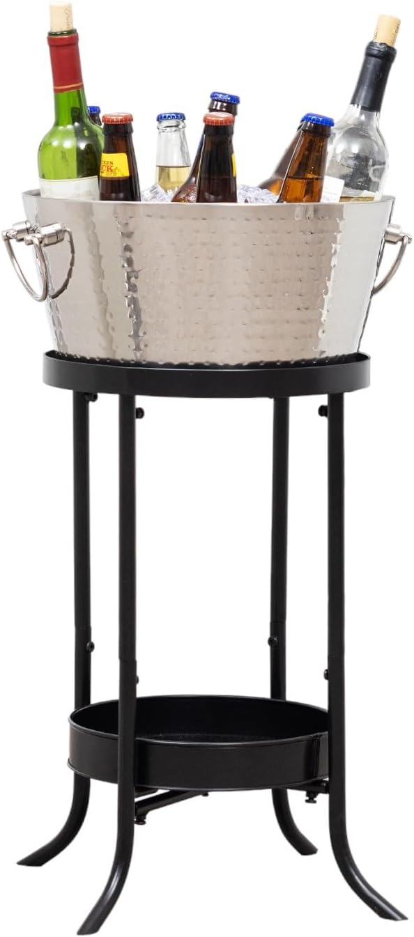 Champagne Ice Bucket with Stand, Wine Bucket with Stand Stand for Parties/Insulated Wine Chiller Bucket for Parties