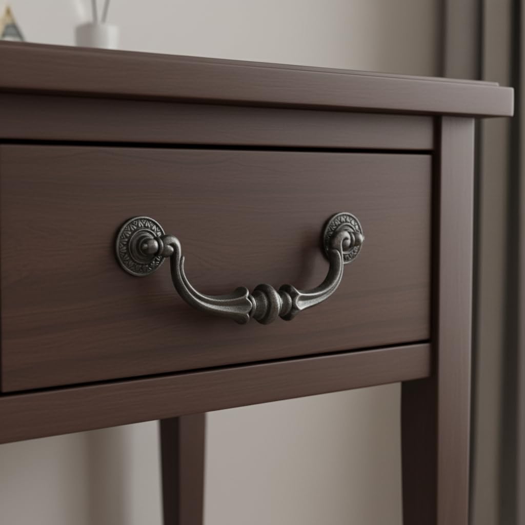 5.5 5 1/2 C-C Inch Drawer Pulls, 2 Pack 140mm Hole Centers Vintage Style Large Drop Bail Handles for Dresser