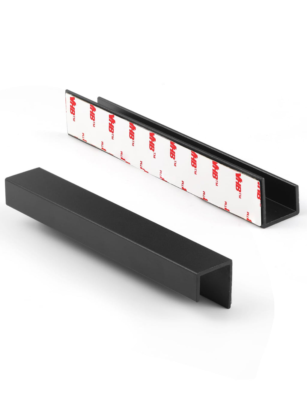 5 Pack Adhesive Cabinet Handles Black 5-1/2" Length(Cover 5" Hole Center) Finger Pulls Stick on Cabinet Pulls